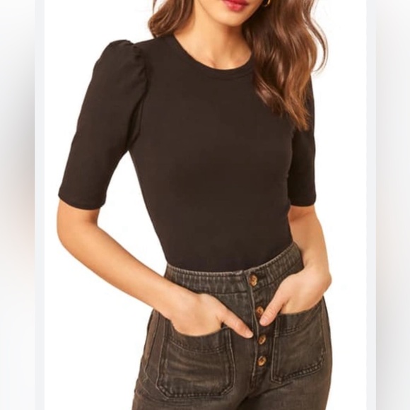Reformation Tops - Reformation enya.top organic blend Top Shirt Blouse Black XL